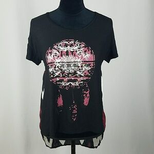 3/$24 Myth junior L blouse tunic hi-low Aztec‎ streetwear Boho